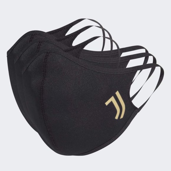 New 3 PCS Adidas Black & Gold Juventus Non-Medical Reusable Face Mask Size M/L… - Picture 4 of 6